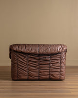 Ruched Leather Sofa, Manner of Ligne Roset, 1970's (2 Available)