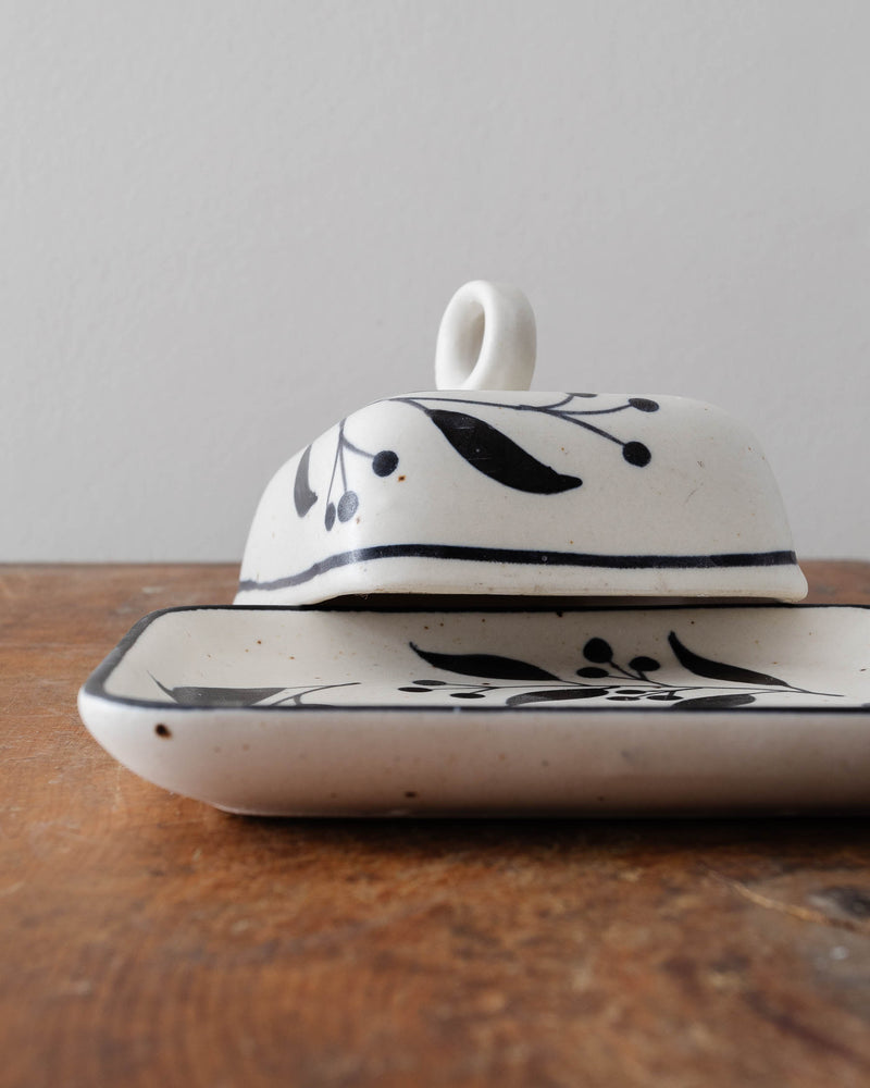 Folklore Hand-Painted Lidded Dish