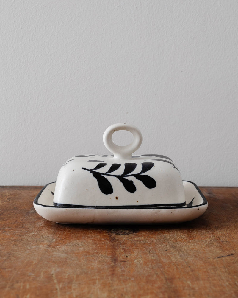 Folklore Hand-Painted Lidded Dish