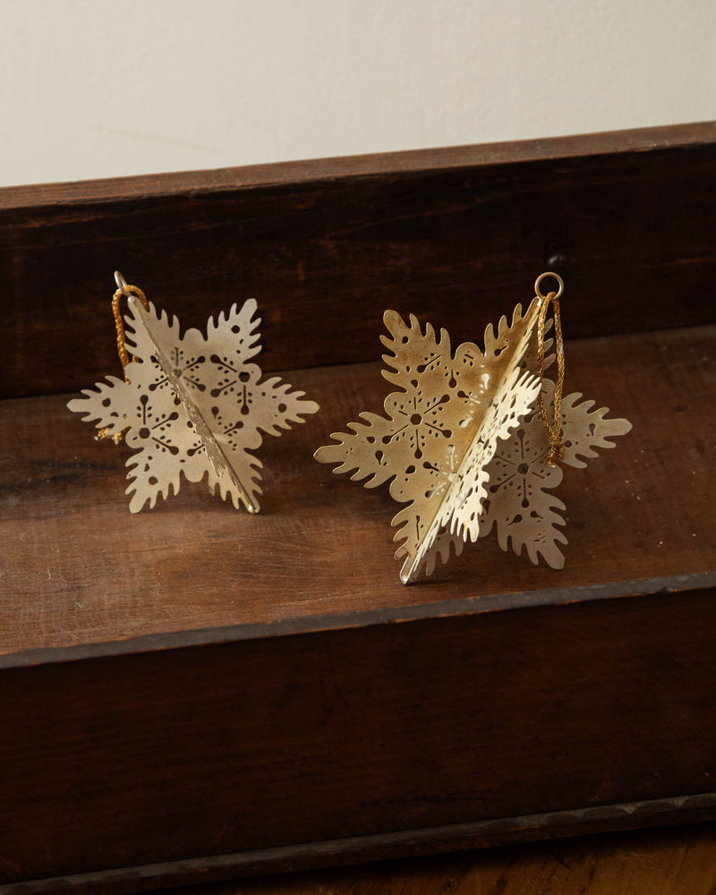 Gold 3D Snowflake Ornaments