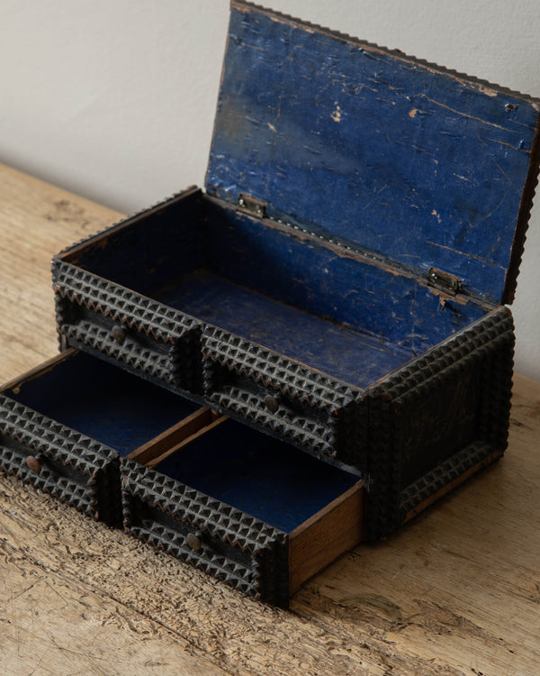 19th Century Tramp Art Box w/ Drawers