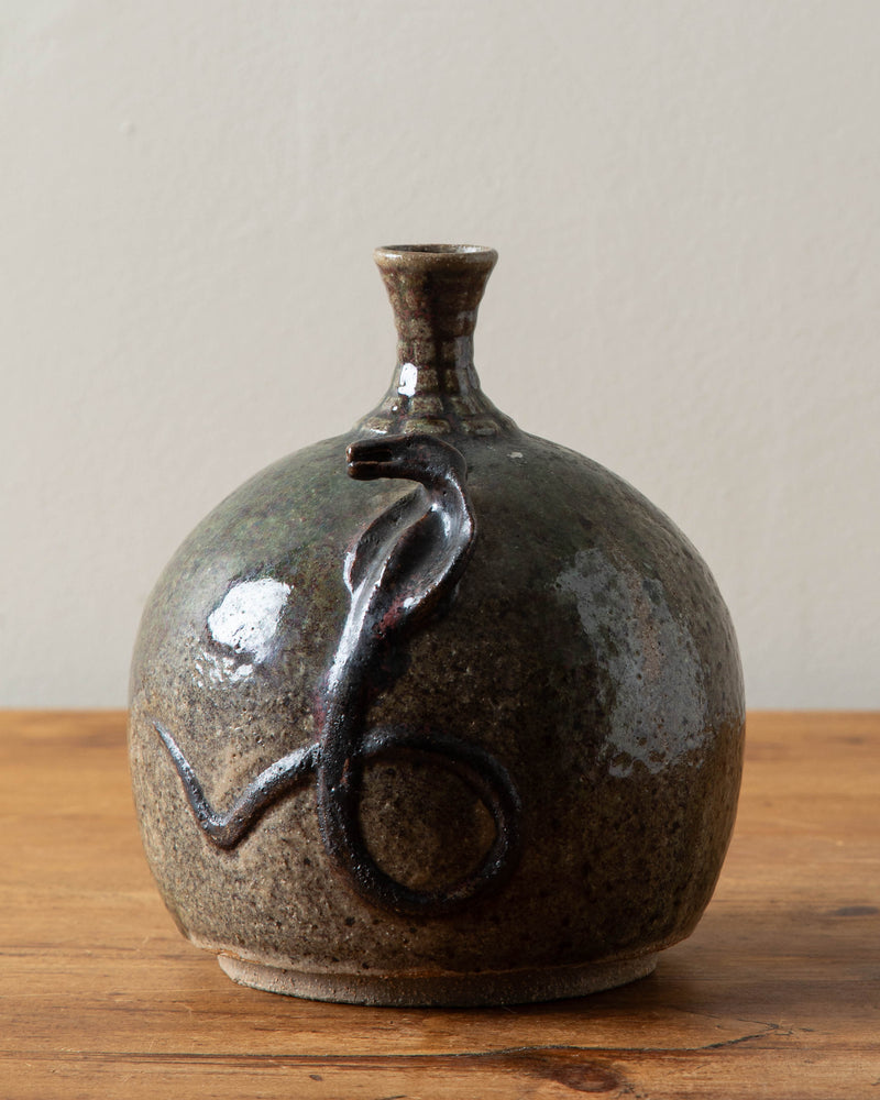 Handmade Studio Vase w/ Snake, 1993