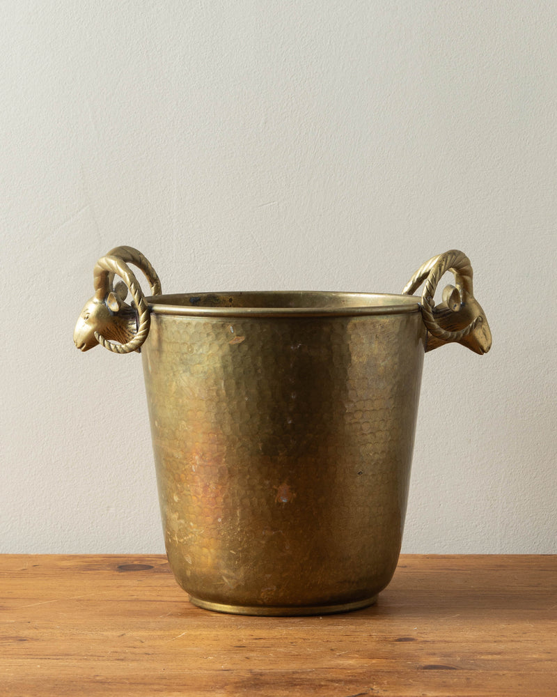 Solid Brass Rams Head Ice Bucket