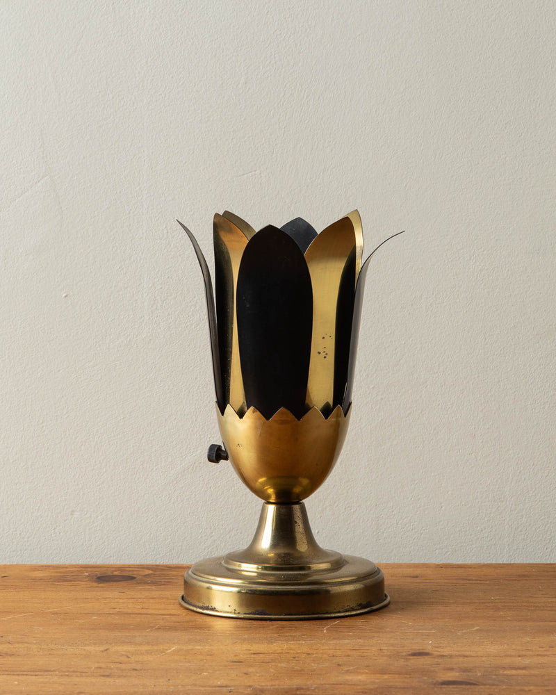 Brass + Black Post Modern Tulip Lamp