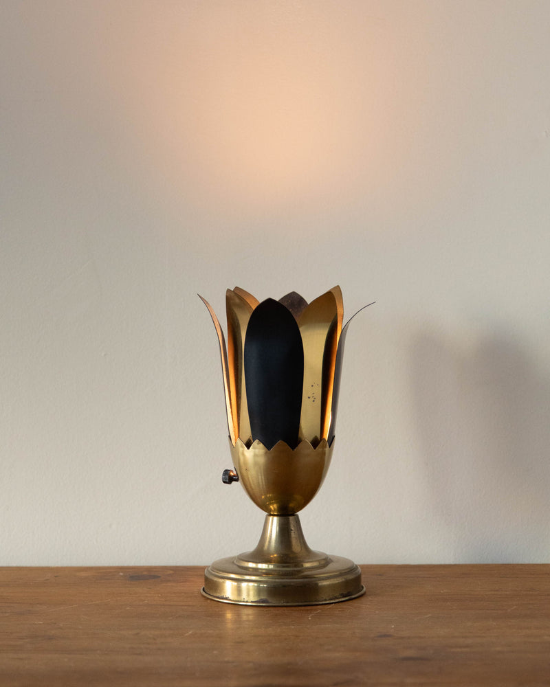 Brass + Black Post Modern Tulip Lamp