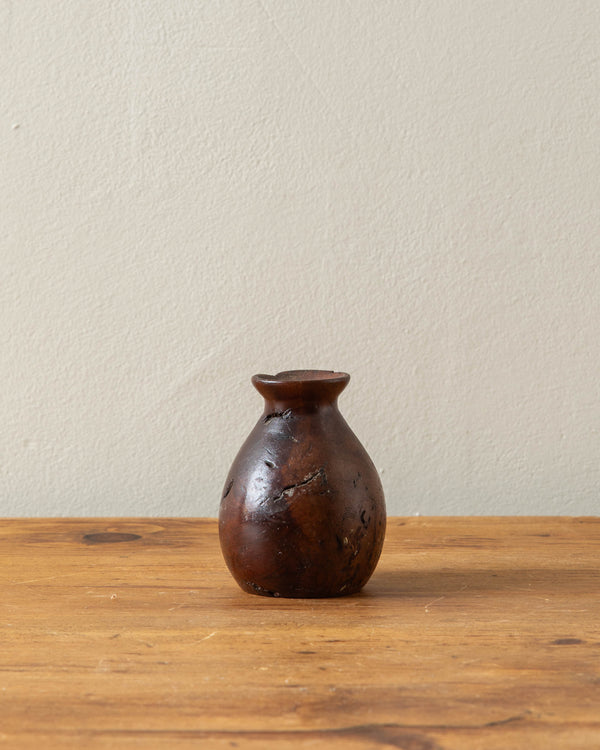 Turned Burl Walnut Vase