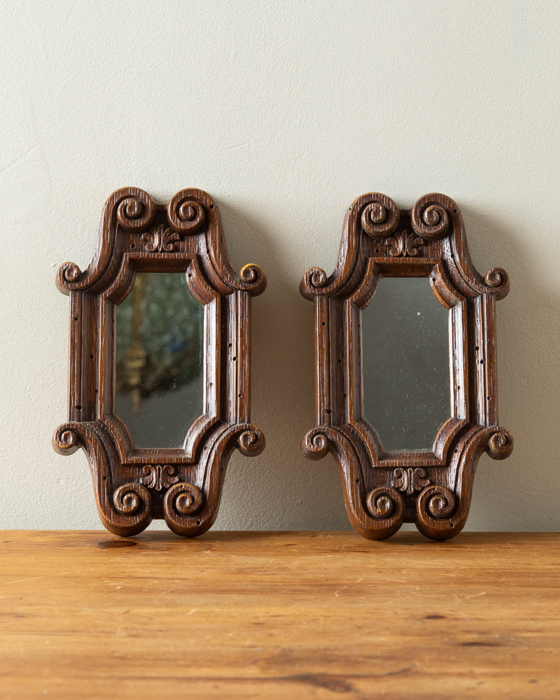 Wood Look Small Spanish Mirrors (Set of 2)