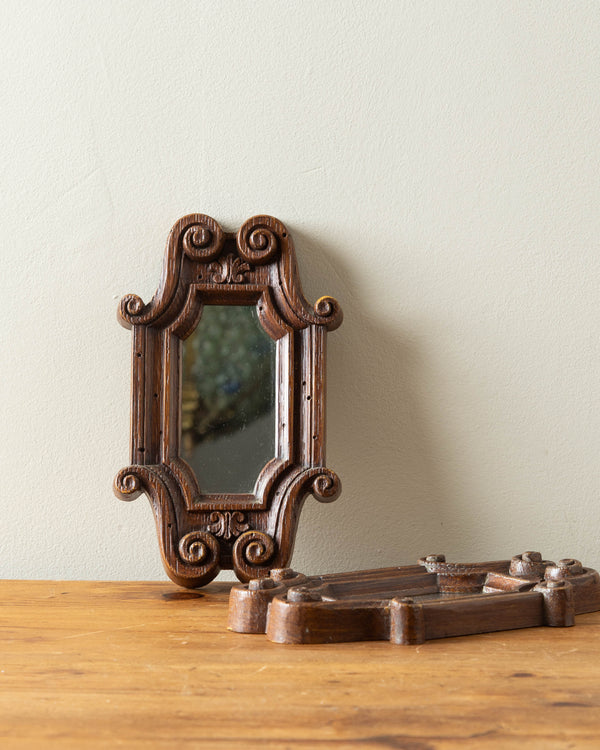 Wood Look Small Spanish Mirrors (Set of 2)