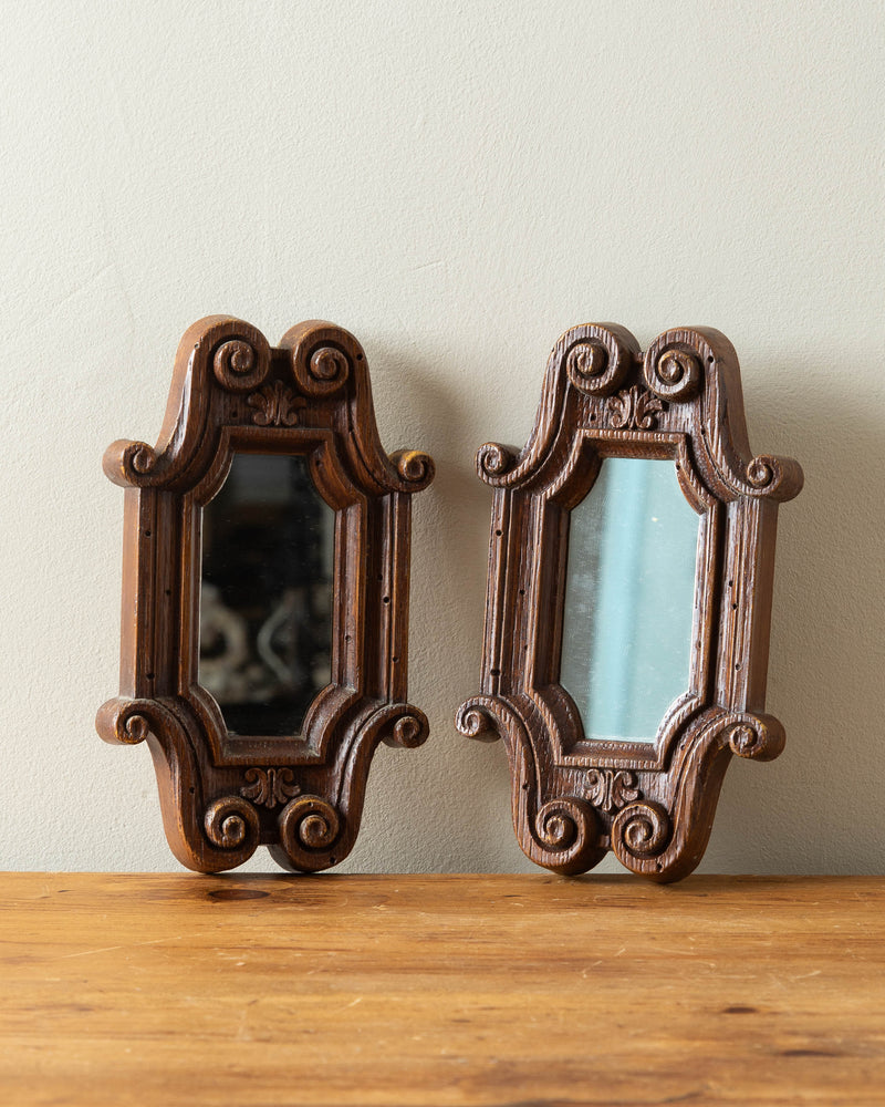 Wood Look Small Spanish Mirrors (Set of 2)