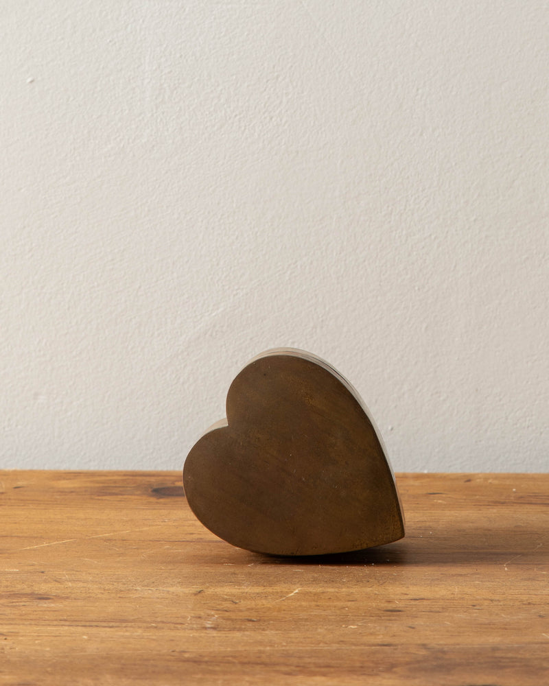 Patinated Brass Heart Trinket Box