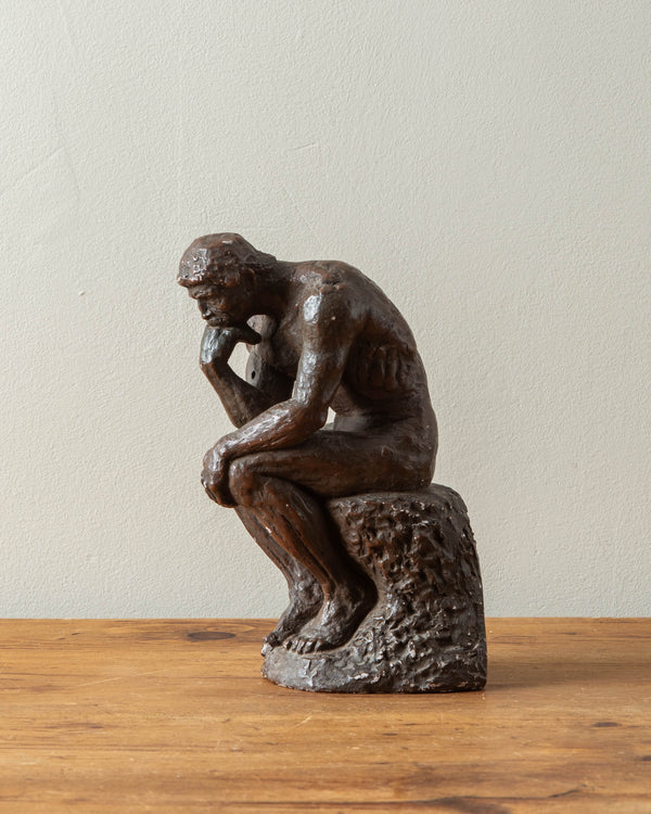 Bronze Tone Plaster "The Thinker" Statue, 1962