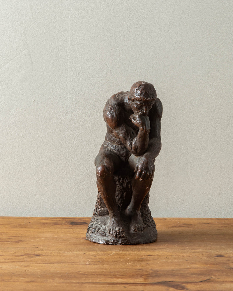 Bronze Tone Plaster "The Thinker" Statue, 1962