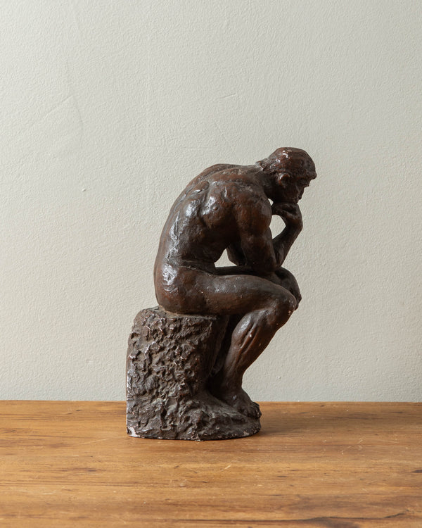 Bronze Tone Plaster "The Thinker" Statue, 1962