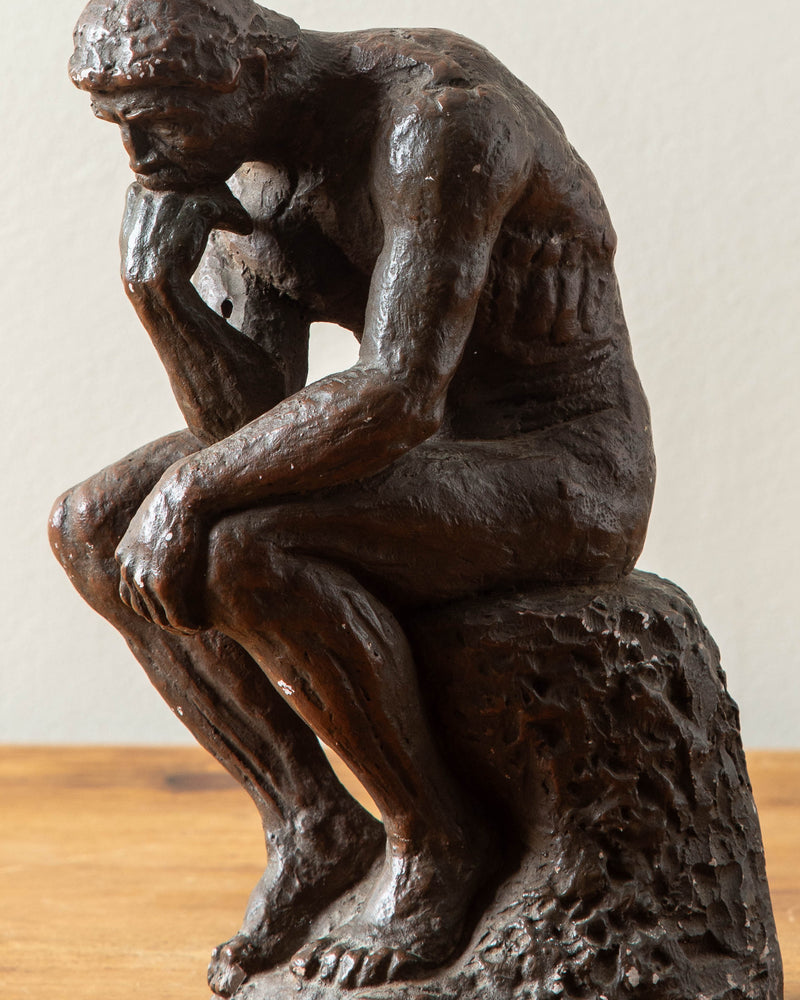 Bronze Tone Plaster "The Thinker" Statue, 1962