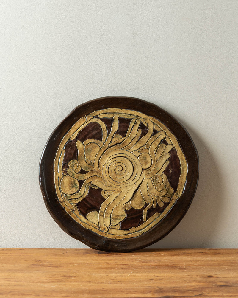 Coiled Ceramic Art Platter, 1986, Signed