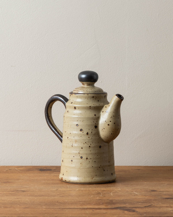 French Speckled Cream Stoneware Teapot, 1970's