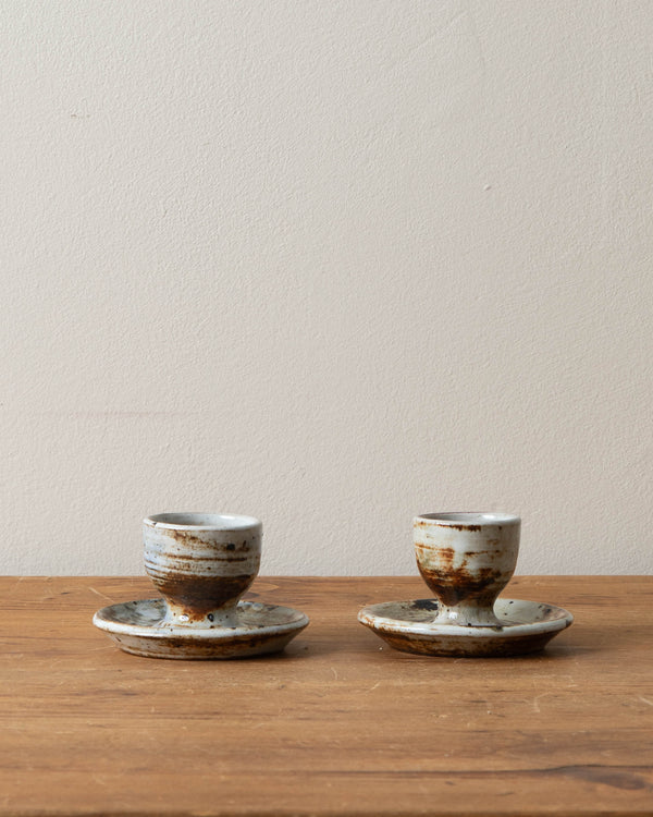 French Studio Pottery Egg Cups (set of 2)