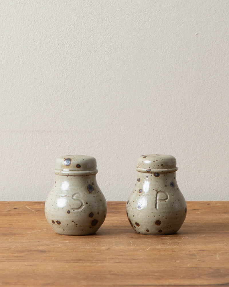 French Speckled Studio Salt and Pepper Shakers