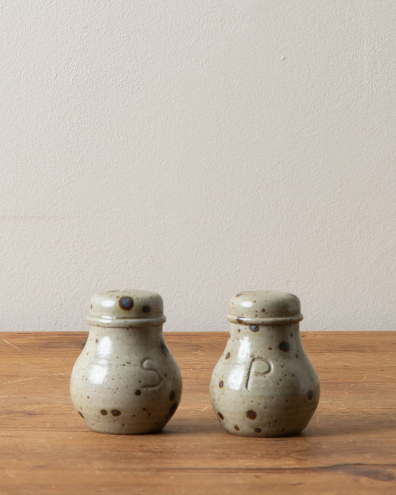 French Speckled Studio Salt and Pepper Shakers