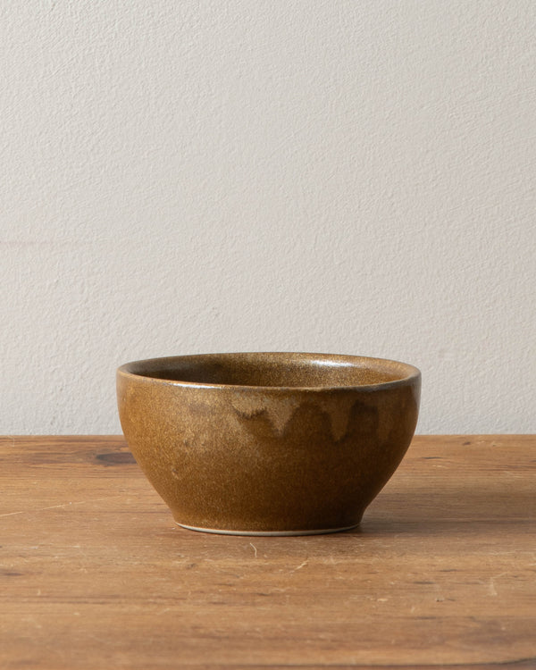 Small Brown French Stoneware Bowl, 1980's