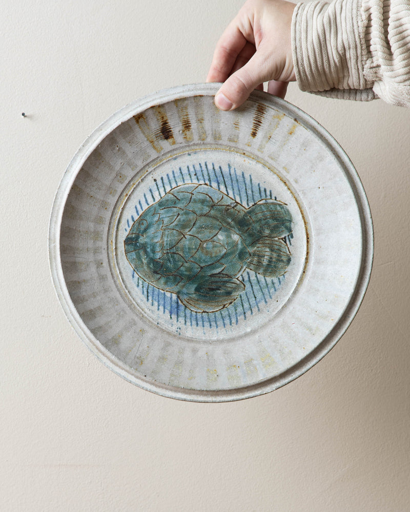 Stoneware Plate w/ Fish Design