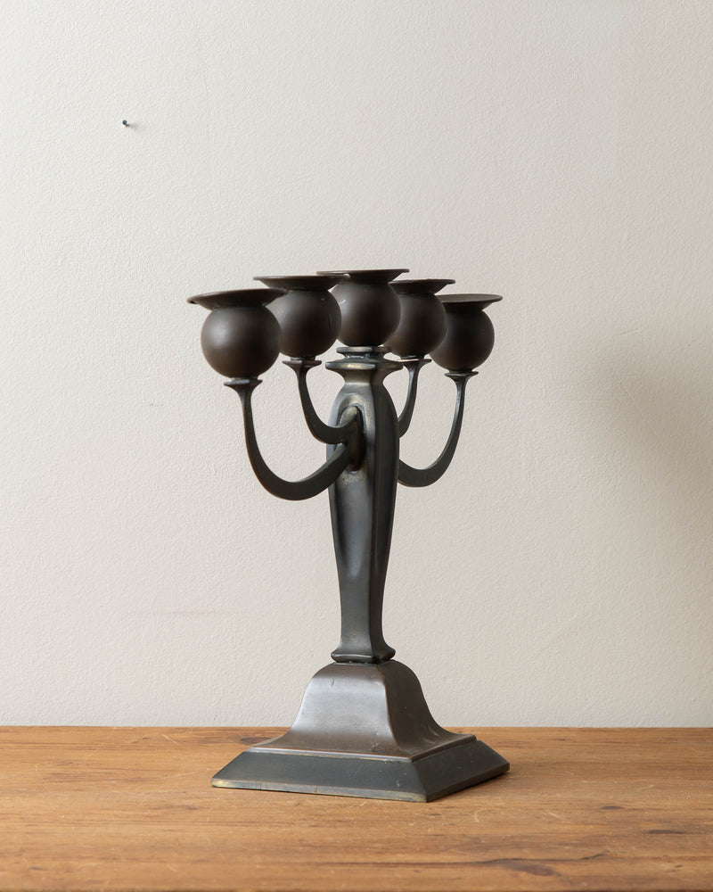 Bronze & Iron Art Nouveau Candelabra