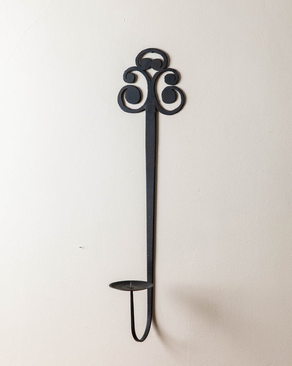 Tall Iron Torch Cut Candle Sconce