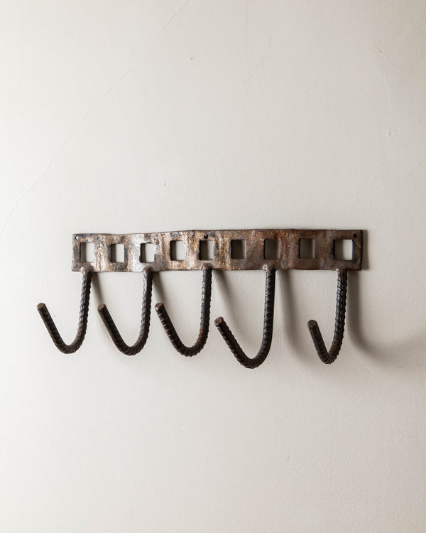 Brutalist Hand Forged Rebar Wall Hooks