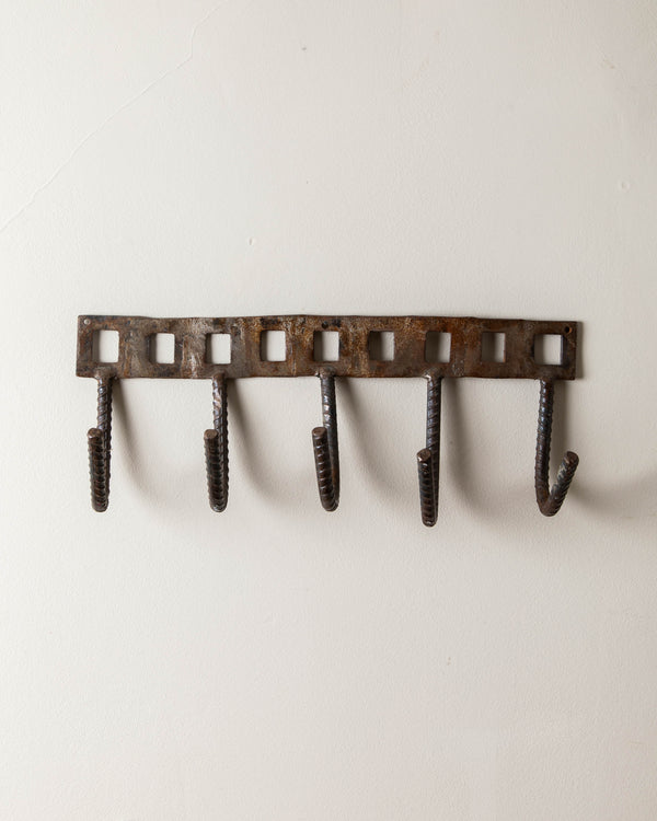 Brutalist Hand Forged Rebar Wall Hooks