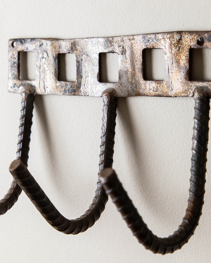 Brutalist Hand Forged Rebar Wall Hooks