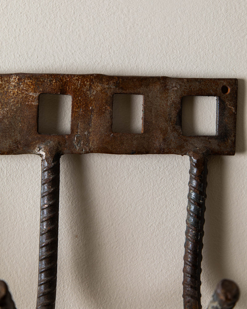 Brutalist Hand Forged Rebar Wall Hooks