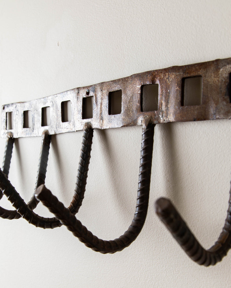 Brutalist Hand Forged Rebar Wall Hooks