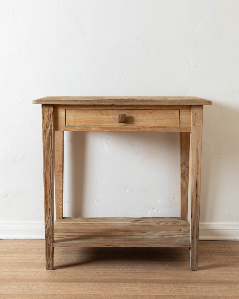 Primitive Pine Entry / Side Table w/ Drawer