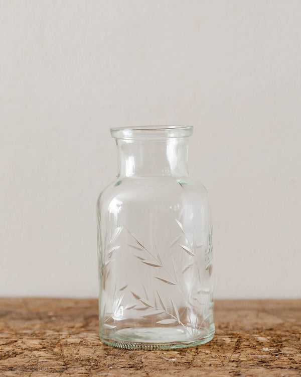 Apothecary Etched Glass Vase