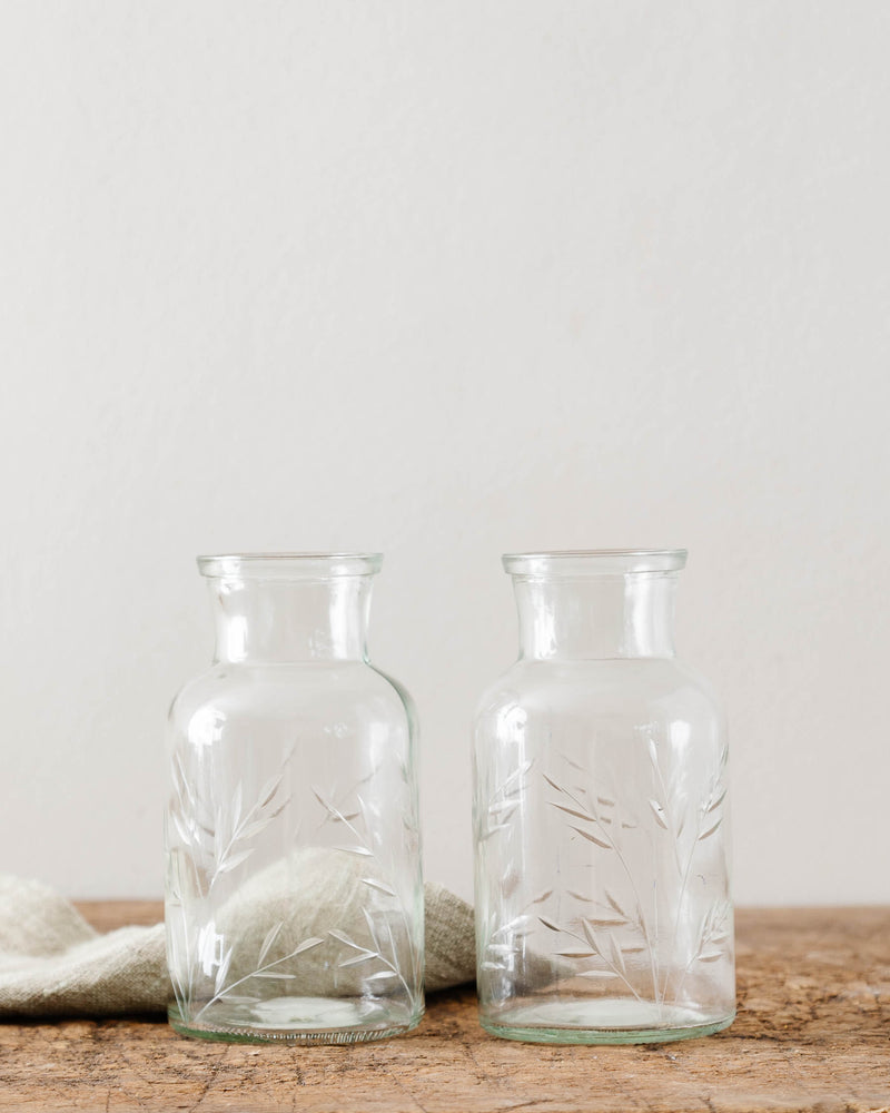 Apothecary Etched Glass Vase