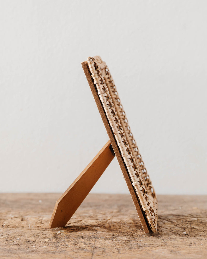 Hand-Woven Rattan Photo Frame