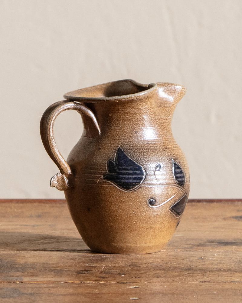 Salt Glaze Floral Studio Pottery Pitcher