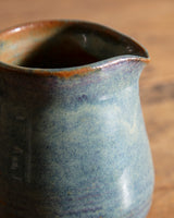 Orange & Blue Studio Pottery Pitcher, Signed