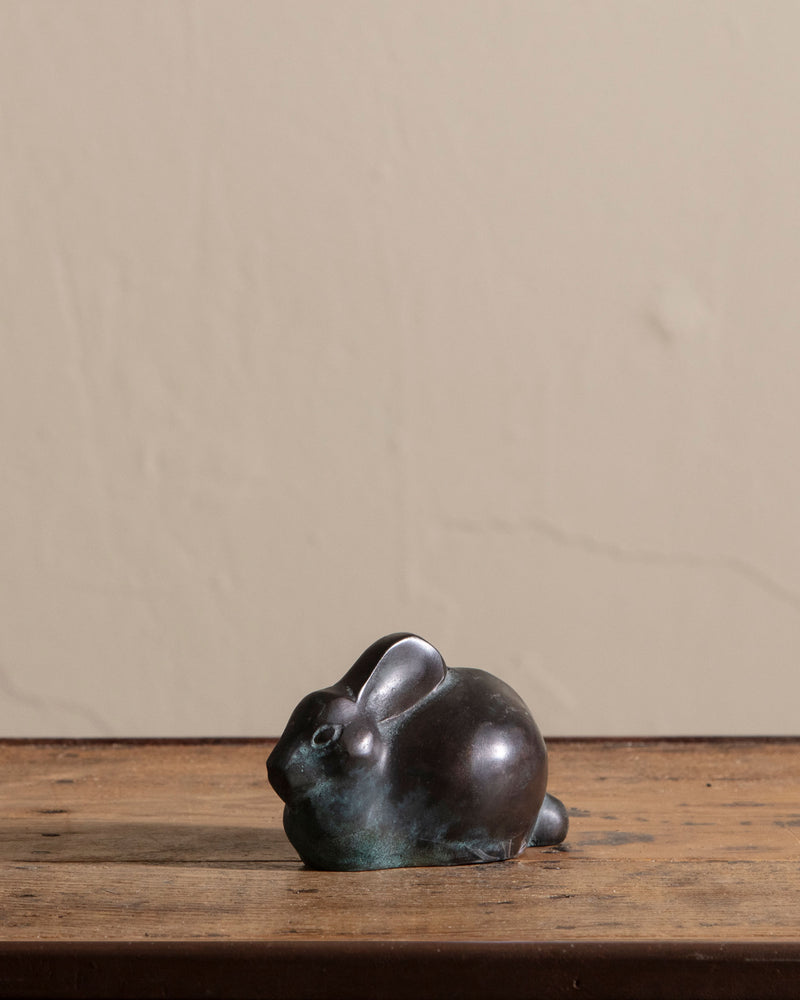 Cast Bronze Rabbit Sculpture