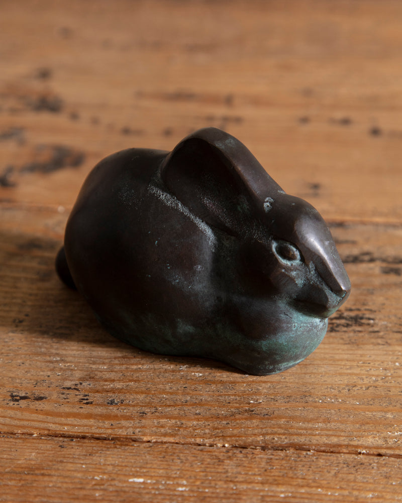 Cast Bronze Rabbit Sculpture