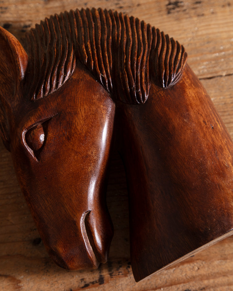 Hand Carved Wooden Horse Head, 1970's