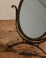 Brass Oval Tabletop Mirror, Italy, 1960's