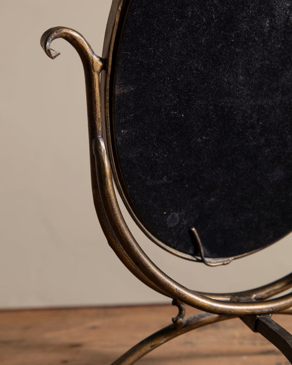 Brass Oval Tabletop Mirror, Italy, 1960's