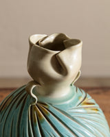 Round Studio Vase w/ Organic Formed Top, Signed