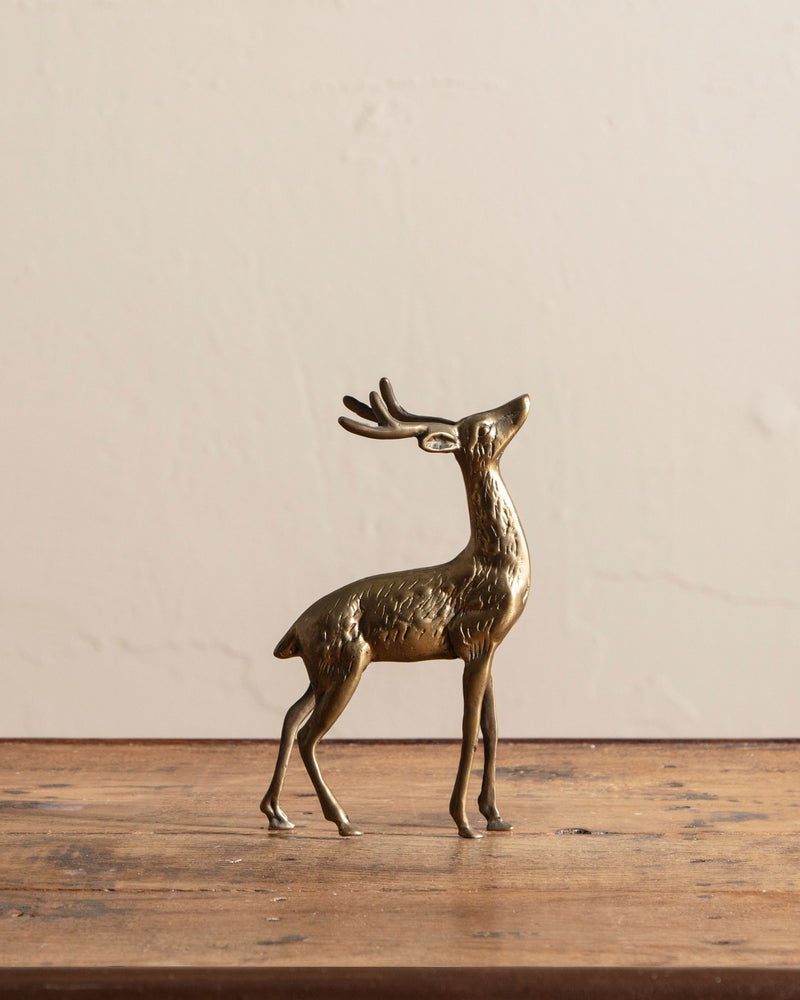 Brass Standing Deer Statue