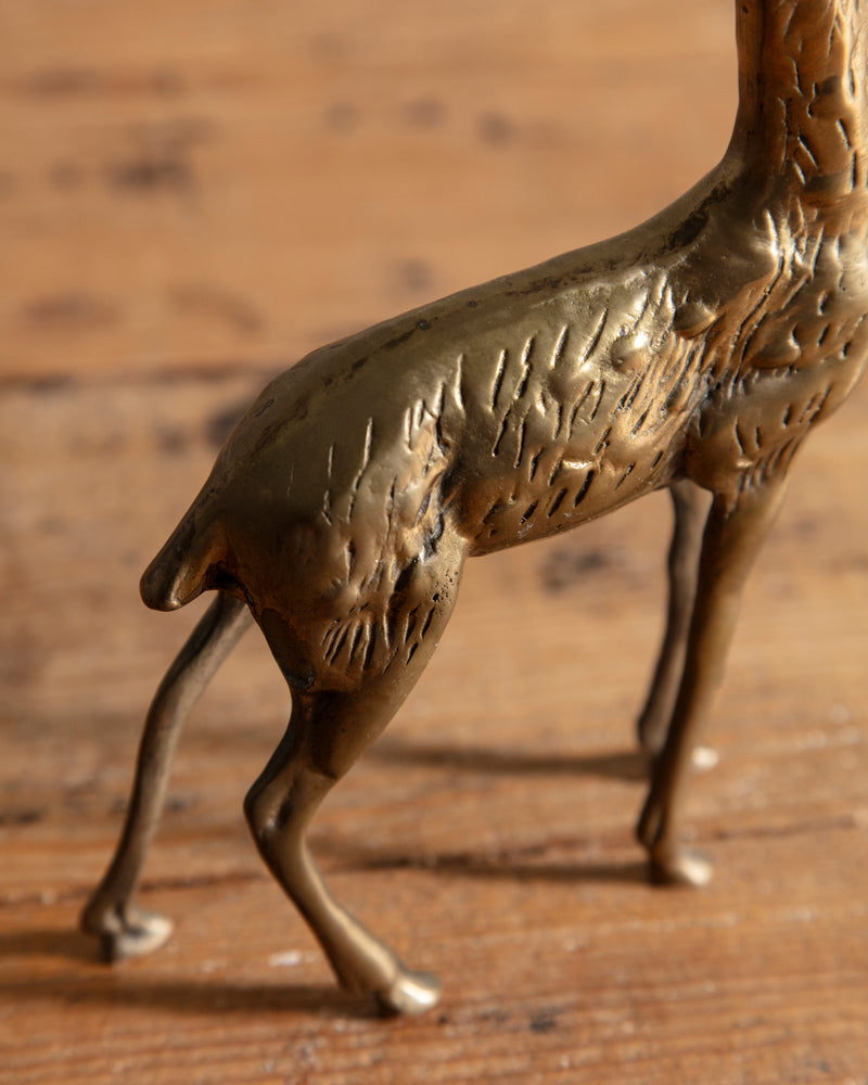 Brass Standing Deer Statue