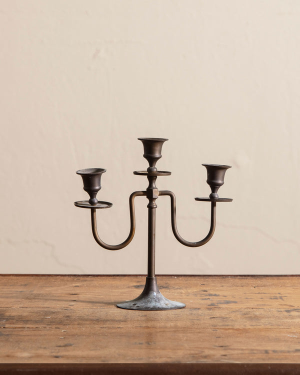 Brass Triple Taper Candleholder, 1970's