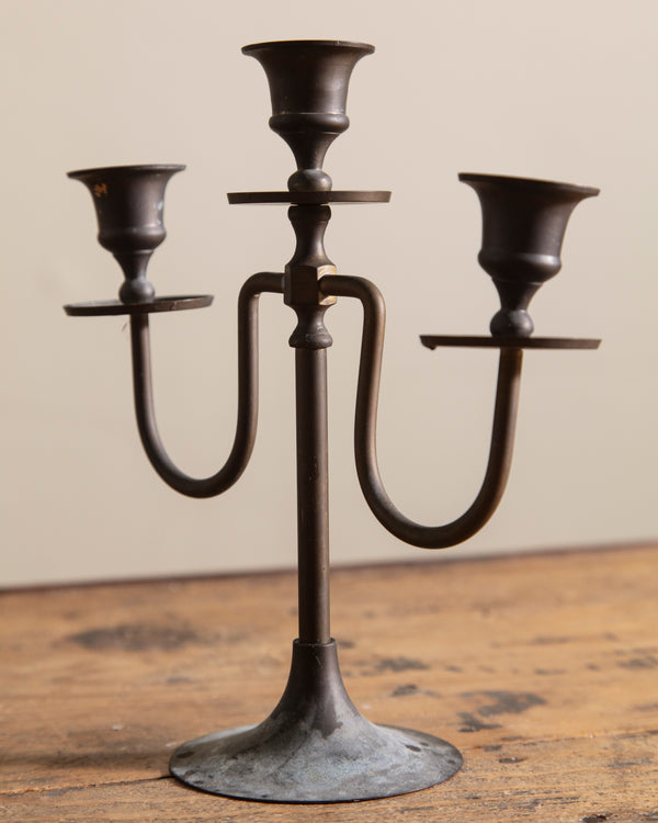 Brass Triple Taper Candleholder, 1970's