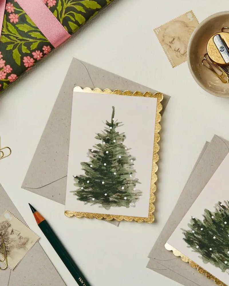 Christmas Tree Mini Scalloped Card