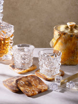 Smoked Amber Marbled Coasters – Set of 4